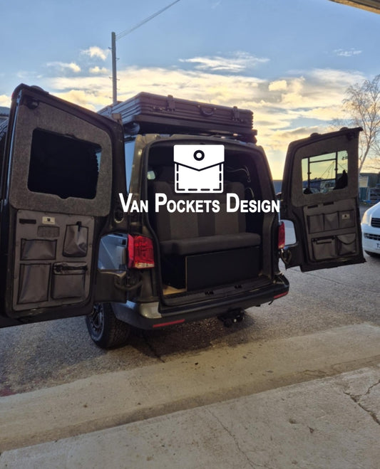 VW T5 and T6 Barn door storage organiser both sides in grey colour